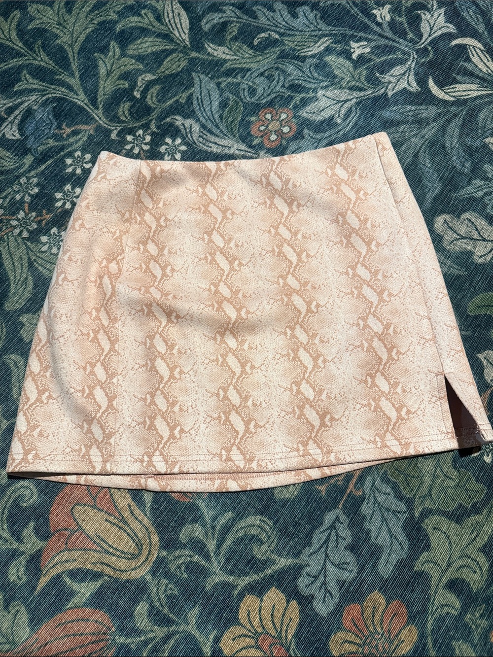 Women's Light Pink Snake Print Mini Skirt